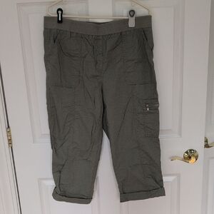 Chico's Olive-Tone Casual Pants with Elastic Waistband - Excellent Condition